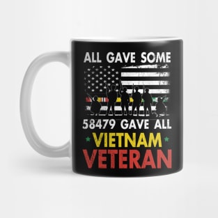 Vietnam Veteran All Gave Some 58,479 Gave All T-Shirt with Soldiers Statue and Service Ribbon Mug